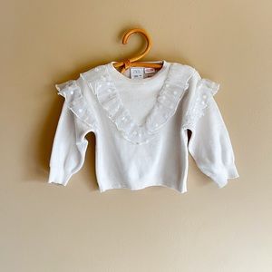 Zara ruffled tulle sweater